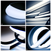 Concept design di sorgenti OLED curvilinee a), c) e d), ottenute da elementi rigidi b)