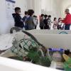 Laboratorio sulle microplastiche: bambini che prendono appunti 