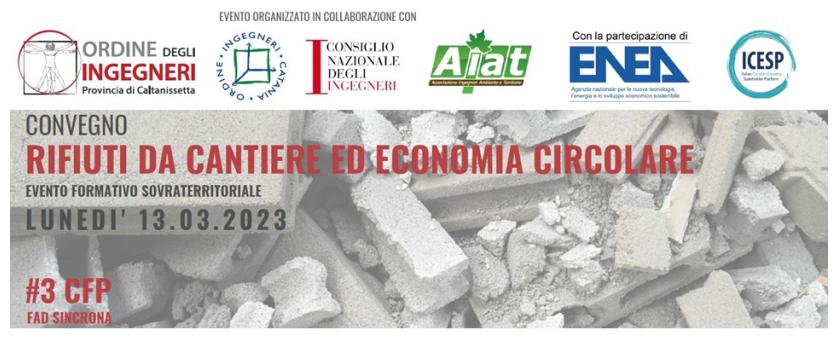 locandina con titolo evento su immagine di calcinacci