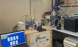 Allestimento sistema espositivo cellulare e l' Etalometro per il campionamento del "black carbon".